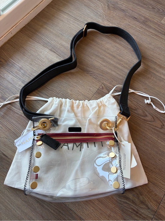Hammitt Handbags - Hammitt Small Tony in Clear Black/Brushed Gold Red Zip